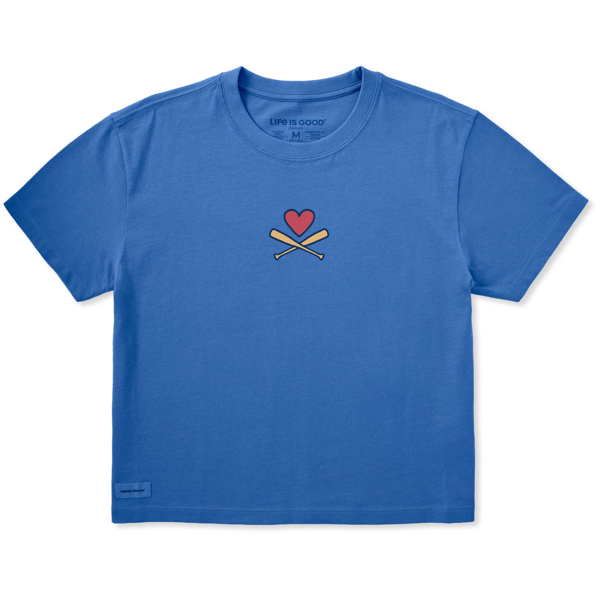 Women's Baseball Bats and Heart Short Sleeve Crusher Boxy product image 1