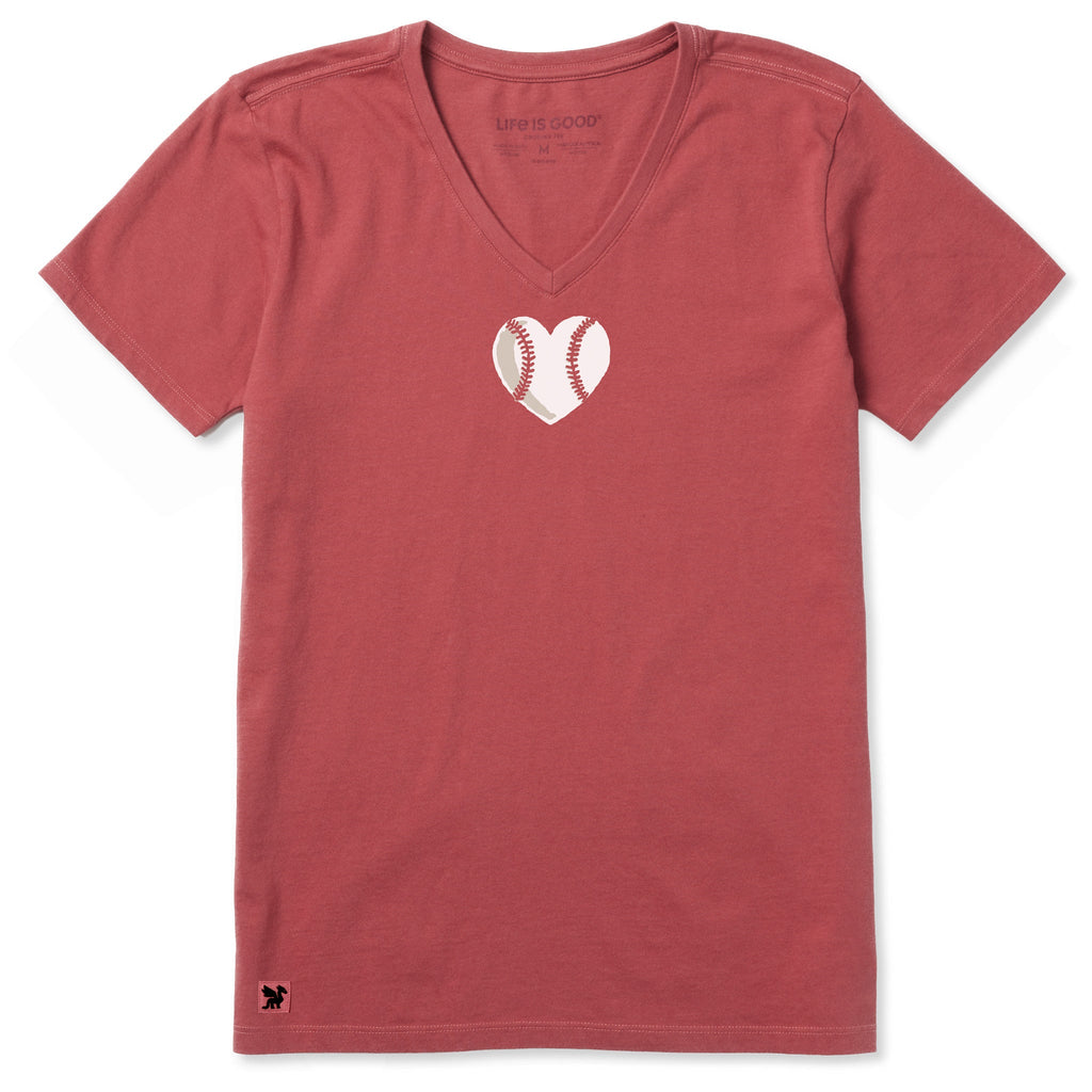 Women's Baseball Heart Short Sleeve Crusher Vee product image 1