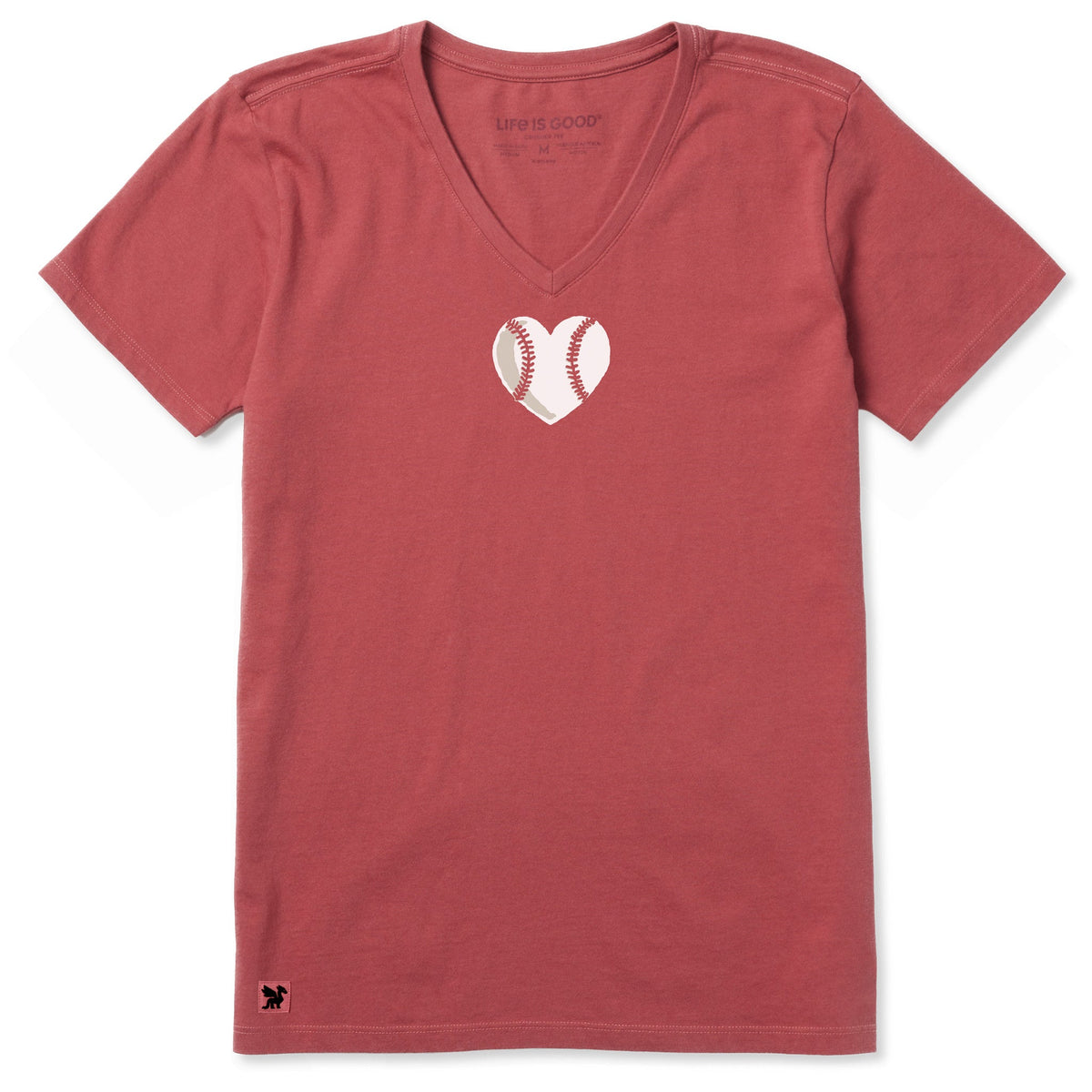 Women's Baseball Heart Short Sleeve Crusher Vee product image 1