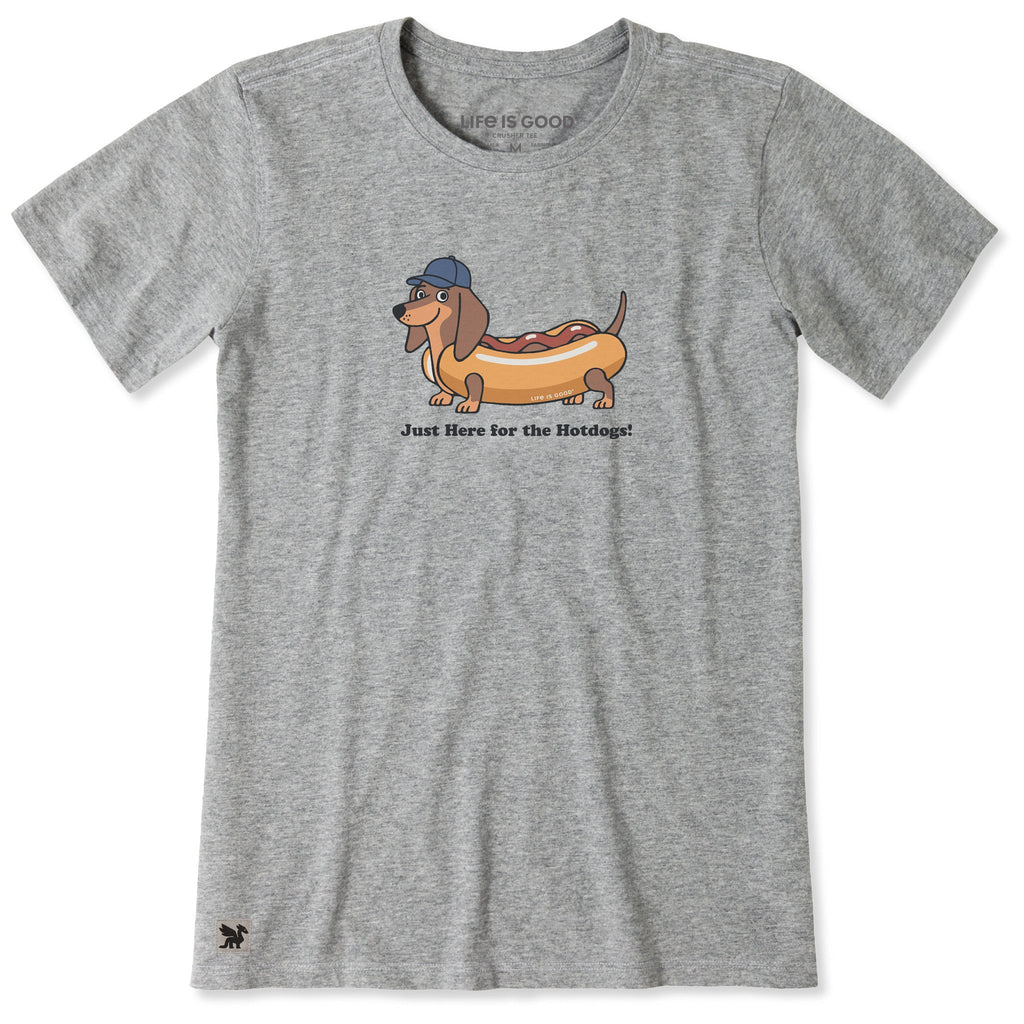 Women's Just Here for the Wiener Dogs Short Sleeve Crusher Tee