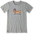 Women's Just Here for the Wiener Dogs Short Sleeve Crusher Tee