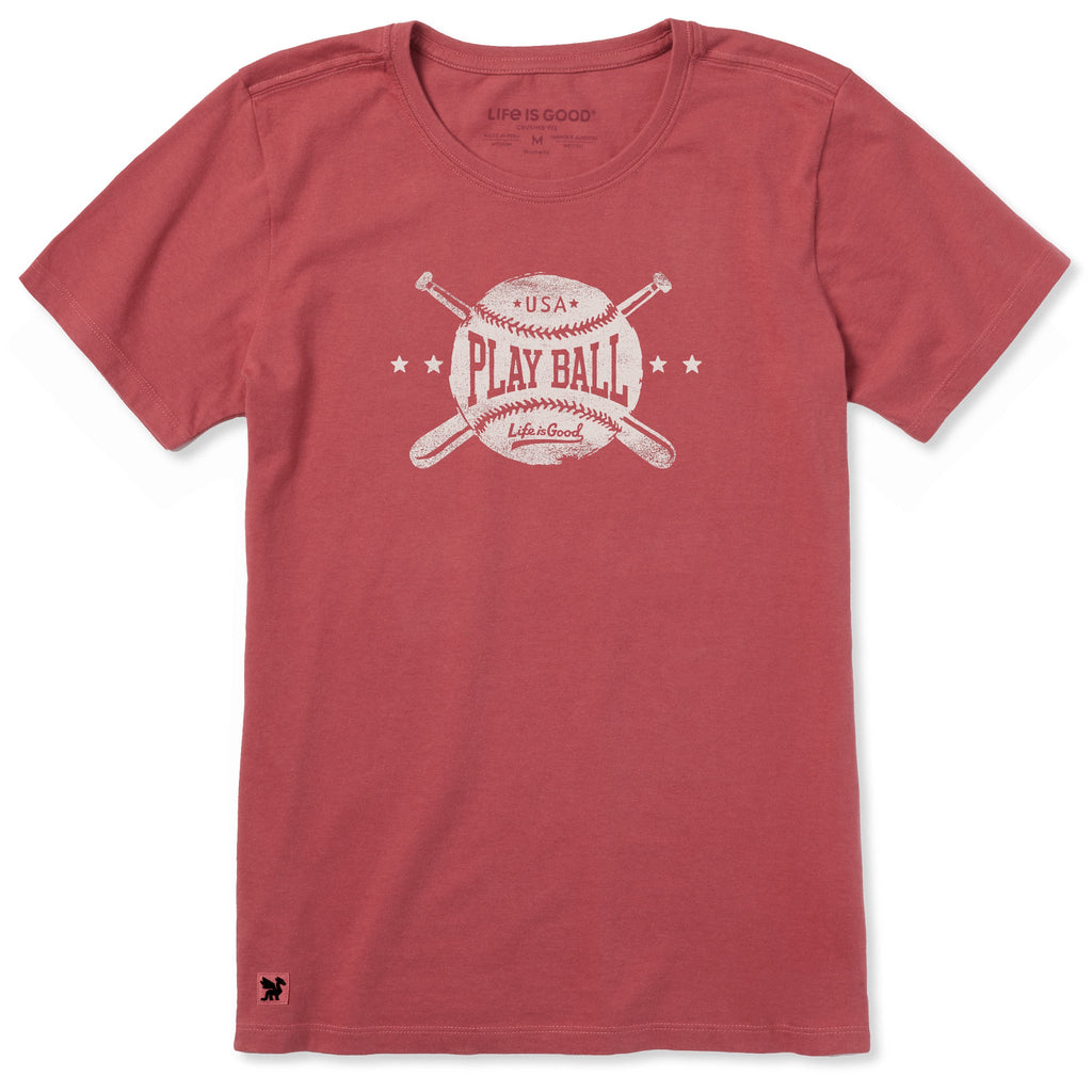 Women's Play Ball Crossed Bats Short Sleeve Crusher Tee product image 1