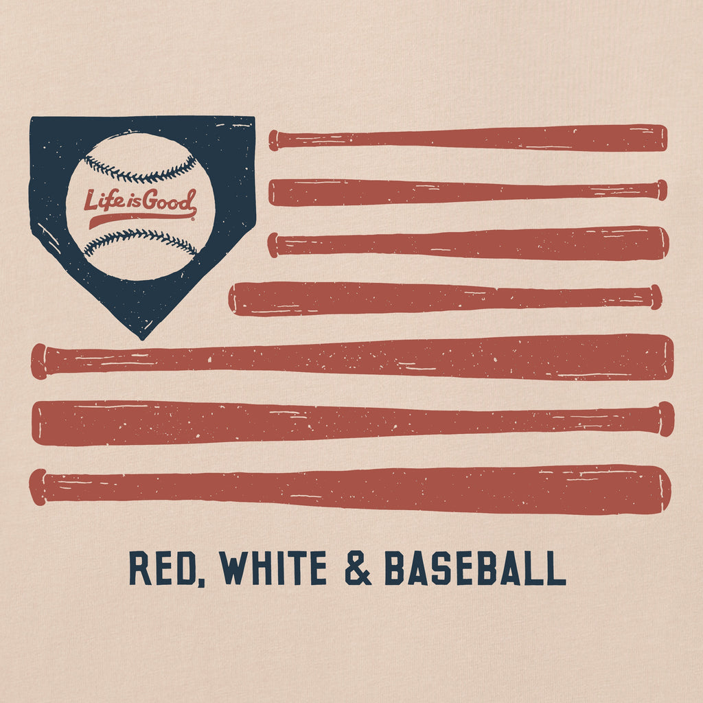 Women's Red White & Baseball Flag Short Sleeve Crusher Tee product image 2