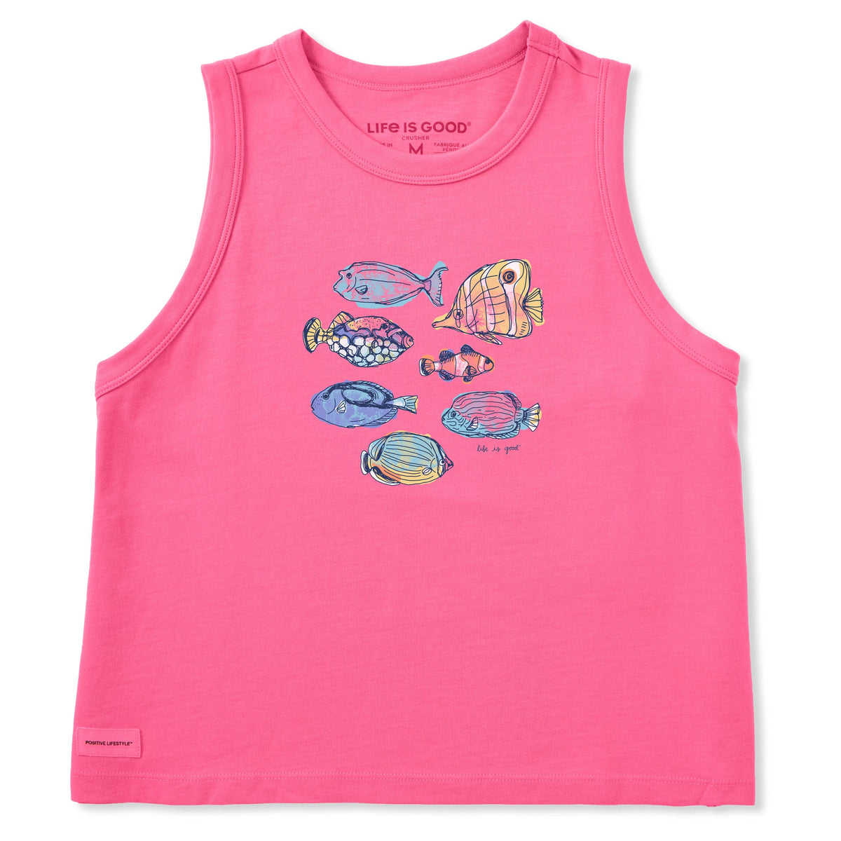 Women's Watercolor Tropical Fish Crusher Boxy Tank product image 1