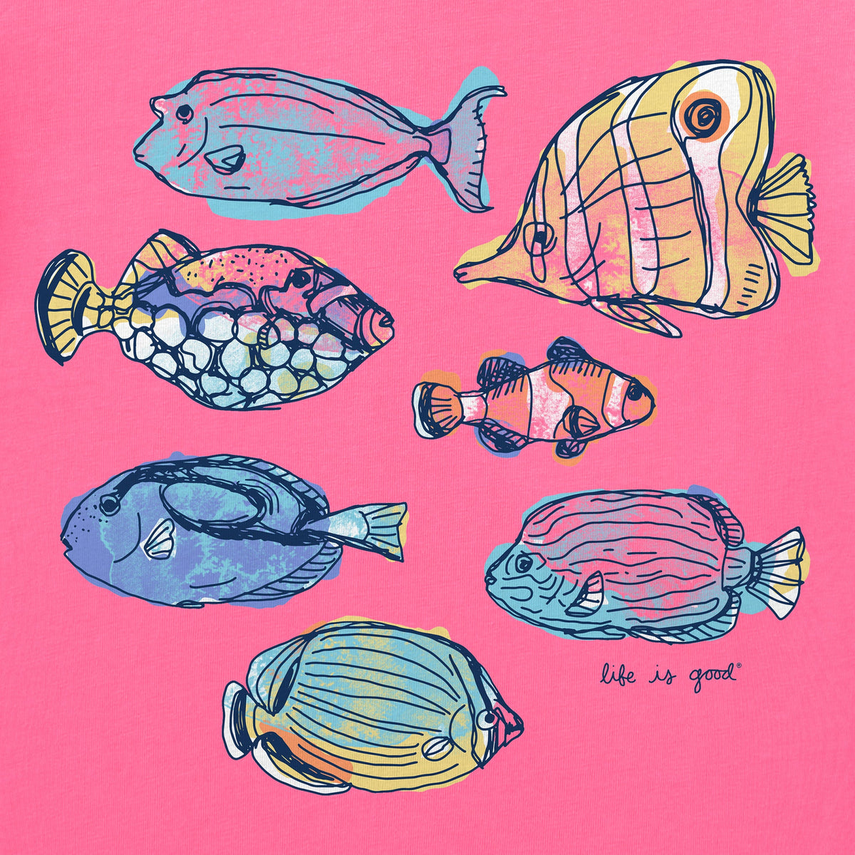 Women's Watercolor Tropical Fish Crusher Boxy Tank product image 2