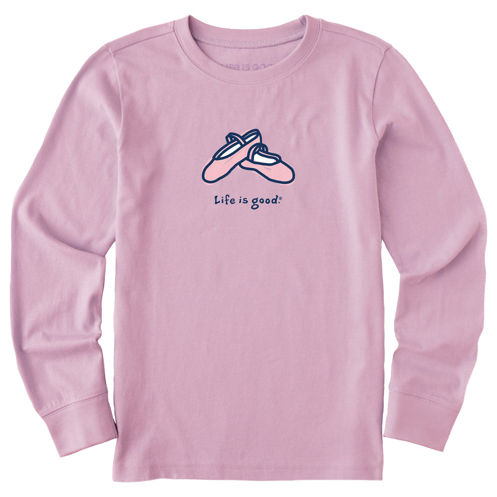Kids Ballet Slippers Long Sleeve Crusher Tee