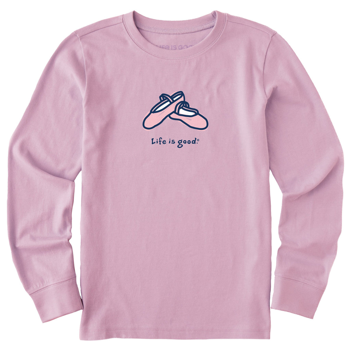 Kids Ballet Slippers Long Sleeve Crusher Tee