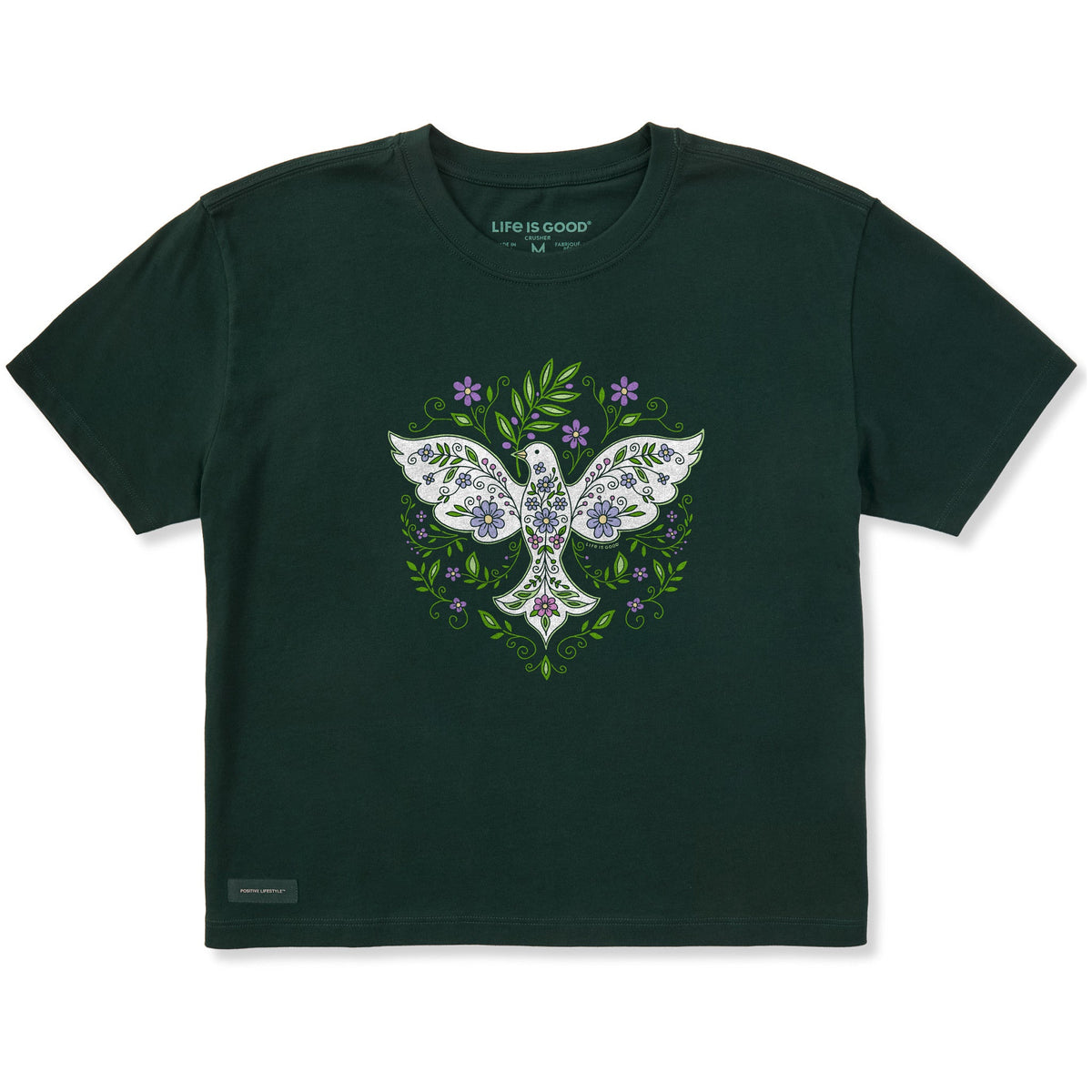 Women's Doodle Peace Dove Short Sleeve Crusher Boxy Tee product image 1