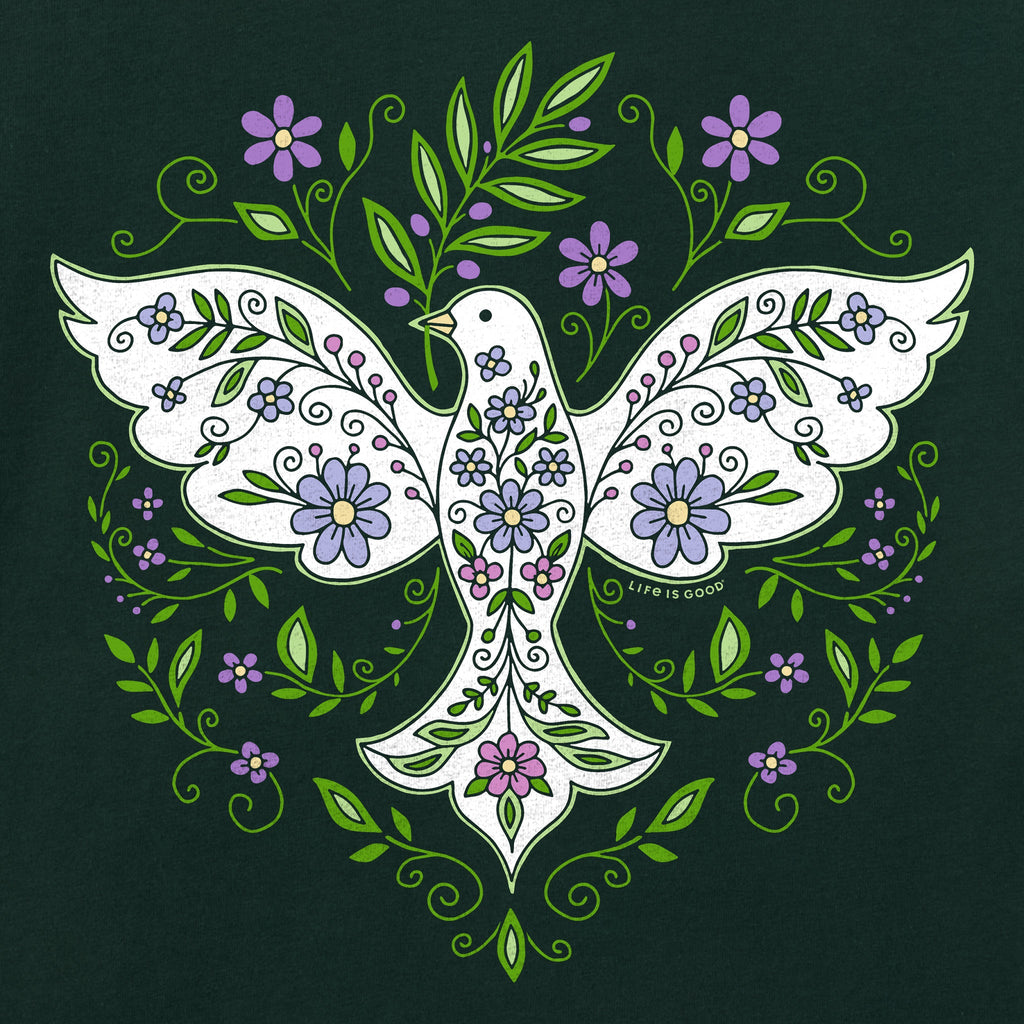 Women's Doodle Peace Dove Short Sleeve Crusher Boxy Tee product image 2