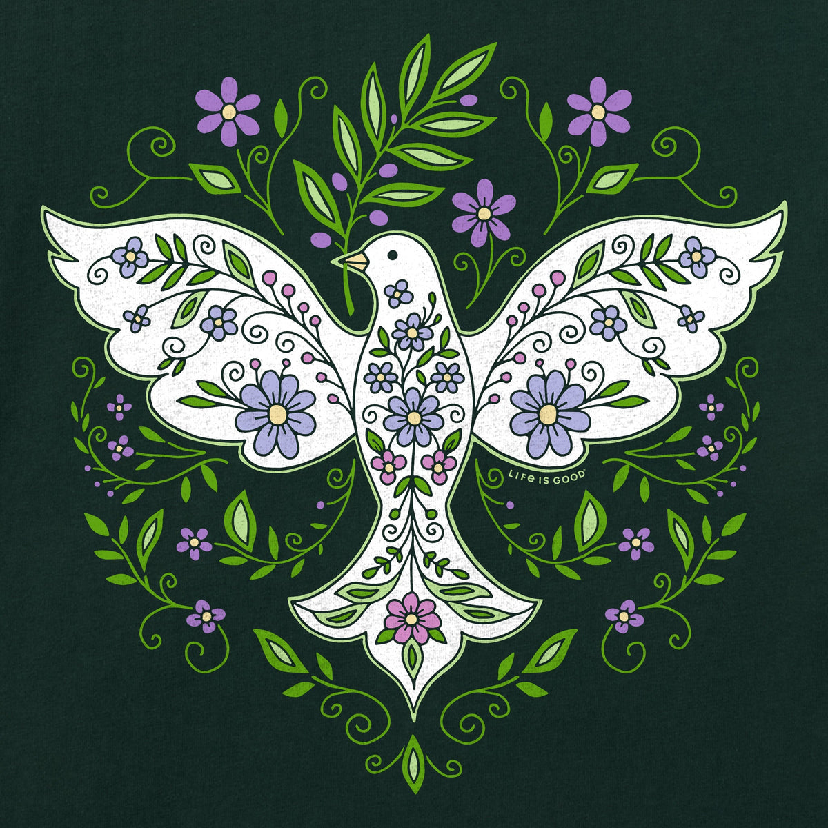 Women's Doodle Peace Dove Short Sleeve Crusher Boxy Tee product image 2
