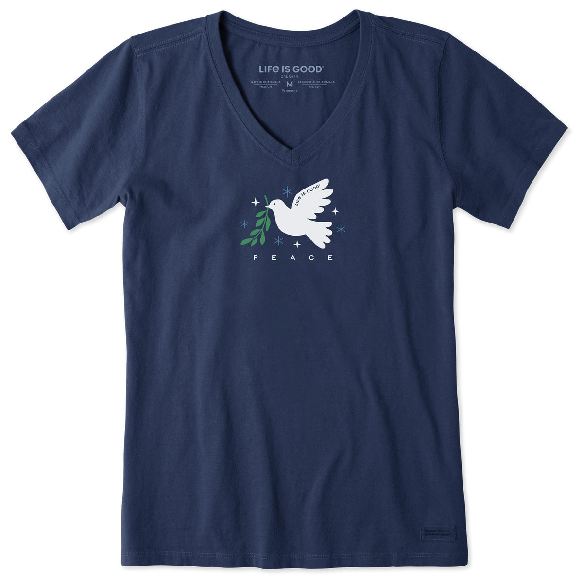 Women's Peace Dove Simple Short Sleeve Crusher Vee product image 1