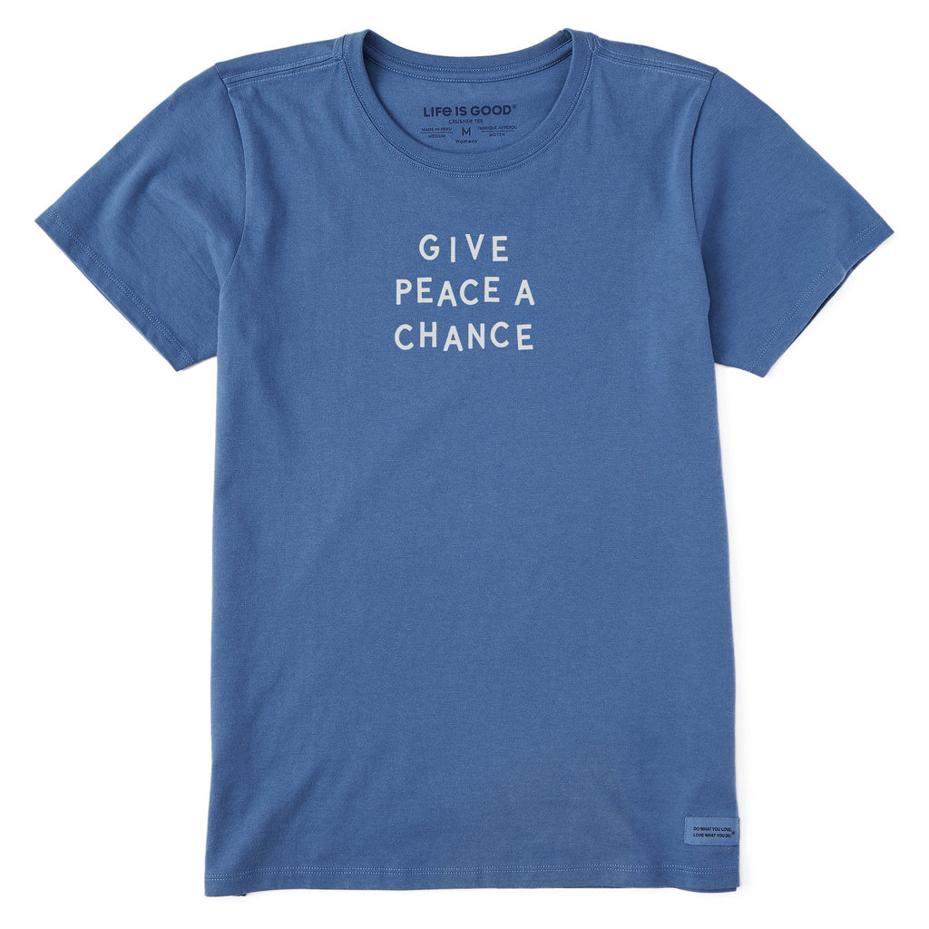 Women's Give Peace a Chance Jumble Short Sleeve Crusher Tee product image 1