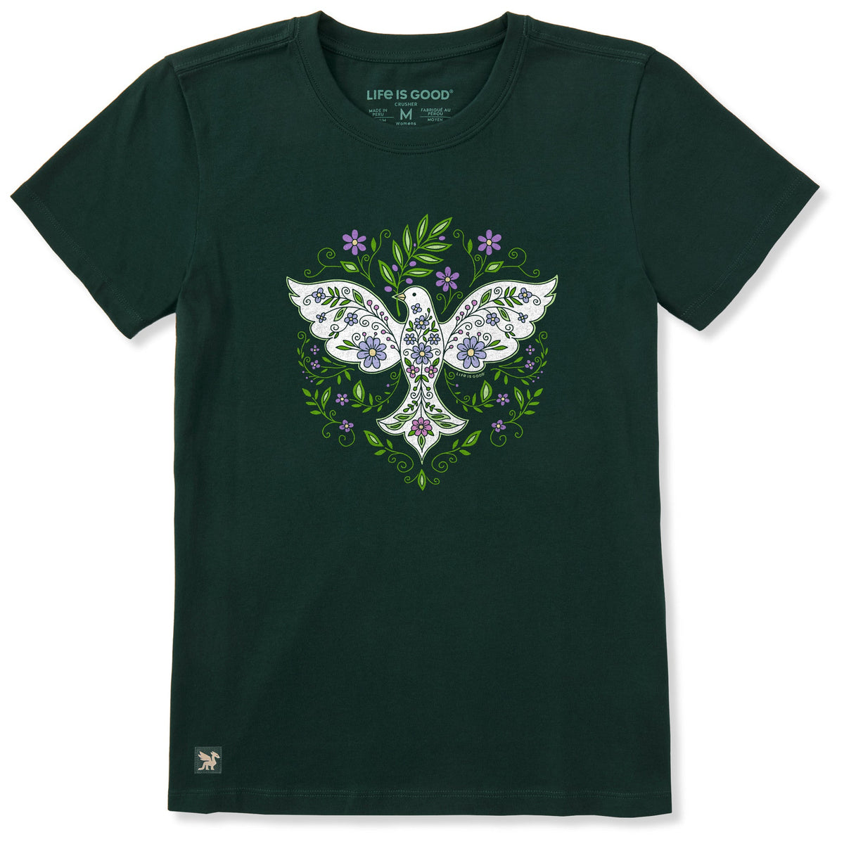 Women's Doodle Peace Dove Short Sleeve Crusher Tee product image 1