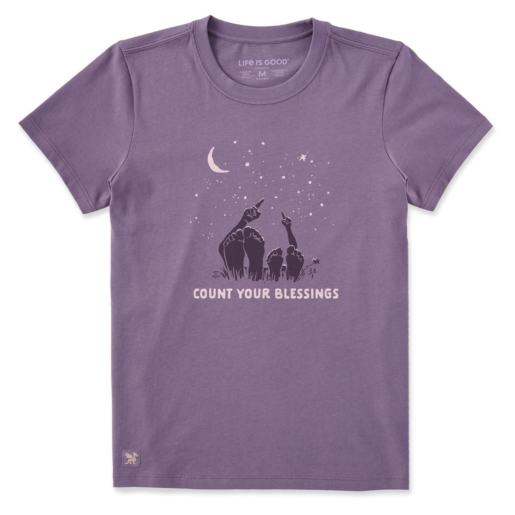 Women's Count Your Blessings Stars Short Sleeve Crusher Tee product image 1