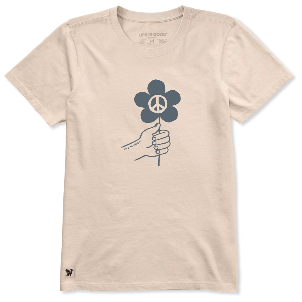 Women's Peace Flower Hand Short Sleeve Crusher Tee product image 1