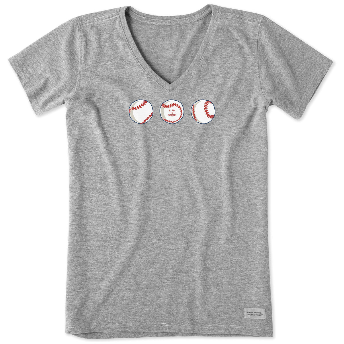 Women's Three Baseballs Short Sleeve Vee product image 3