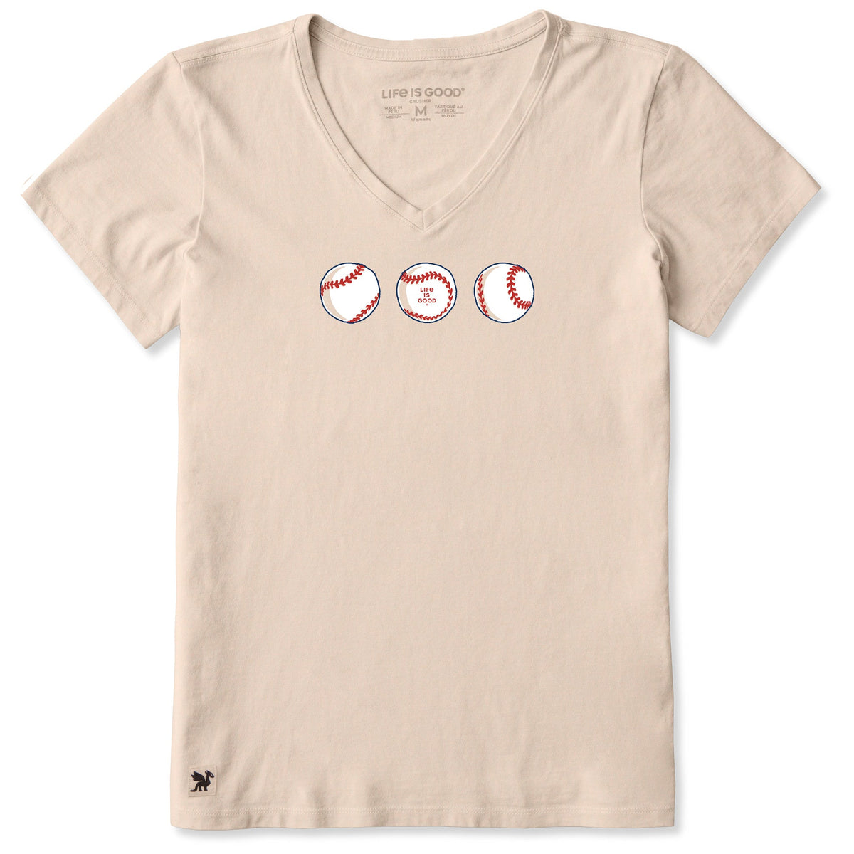 Women's Three Baseballs Short Sleeve Vee product image 5