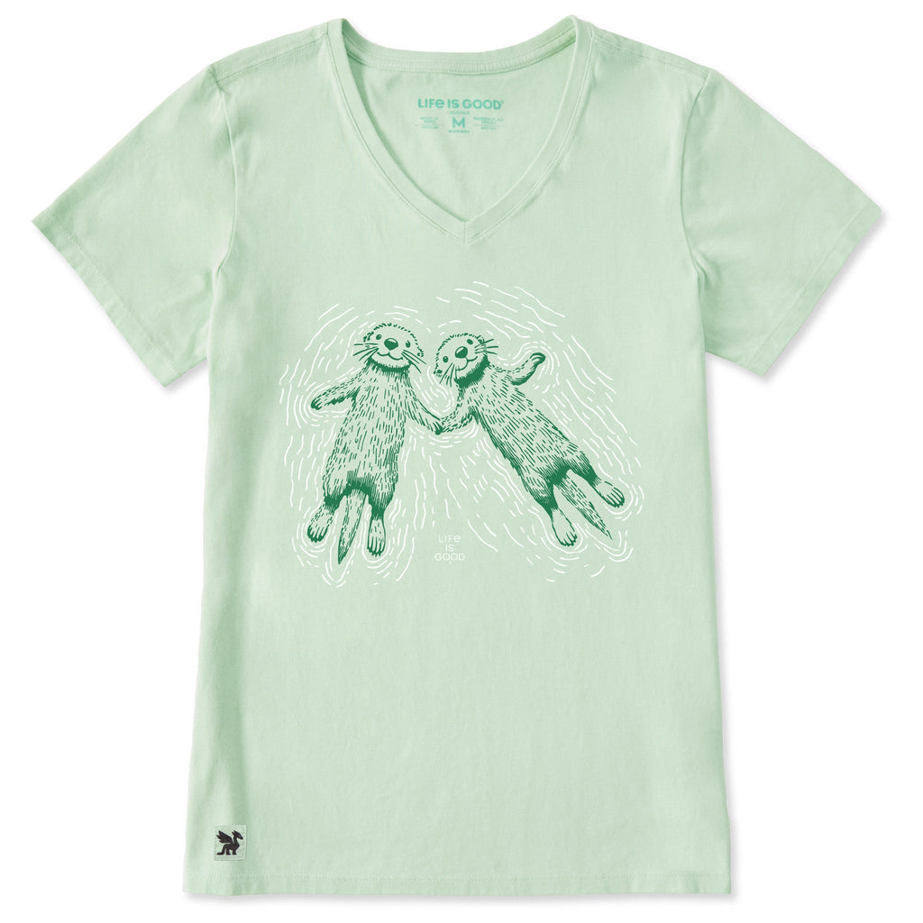 Women's Two Sea Otters Holding Hands Short Sleeve Crusher product image 3