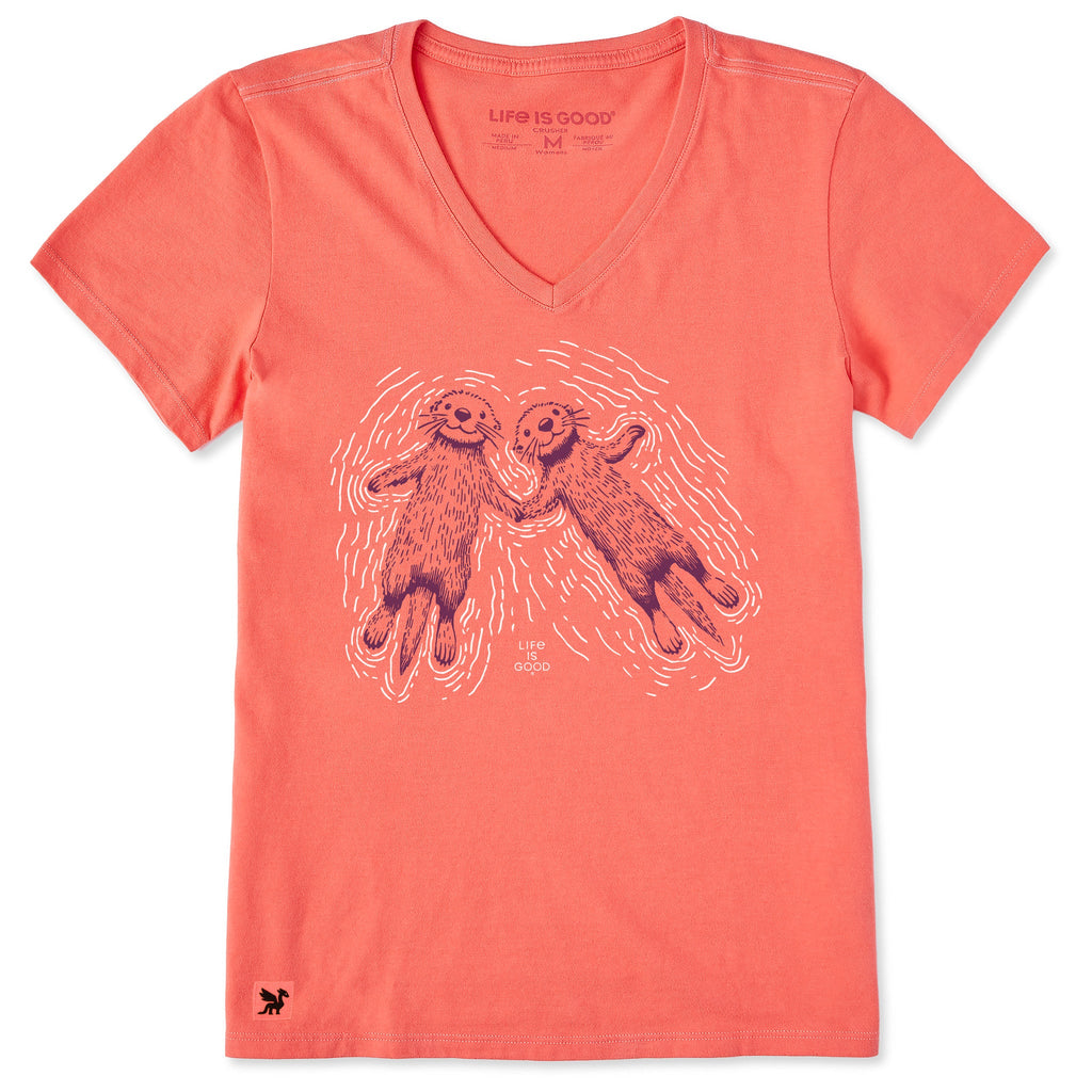 Women's Two Sea Otters Holding Hands Short Sleeve Crusher product image 5