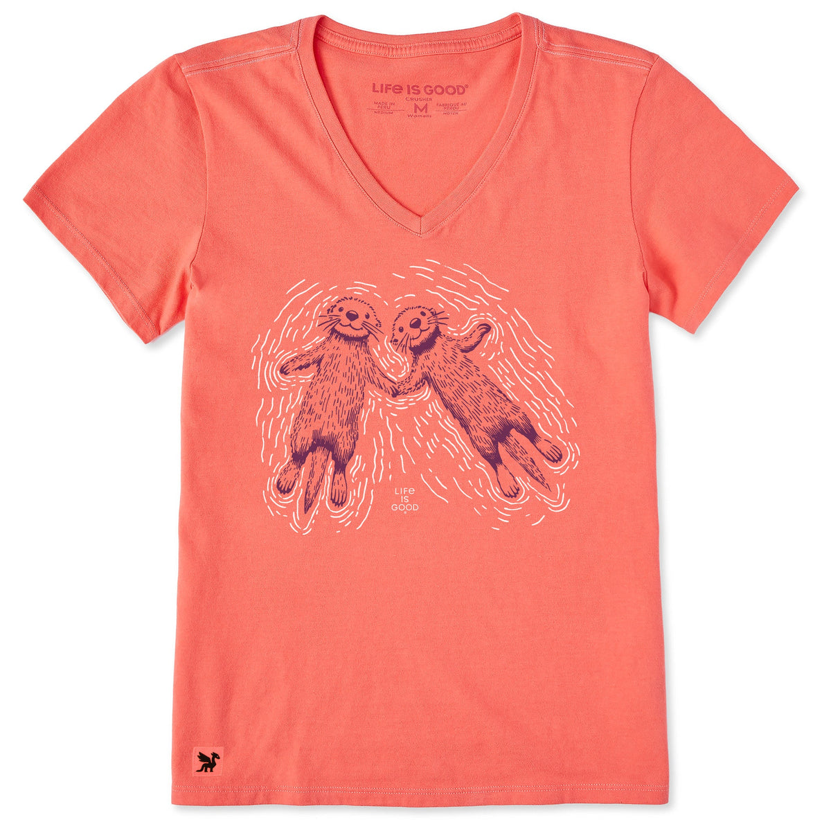 Women's Two Sea Otters Holding Hands Short Sleeve Crusher product image 5