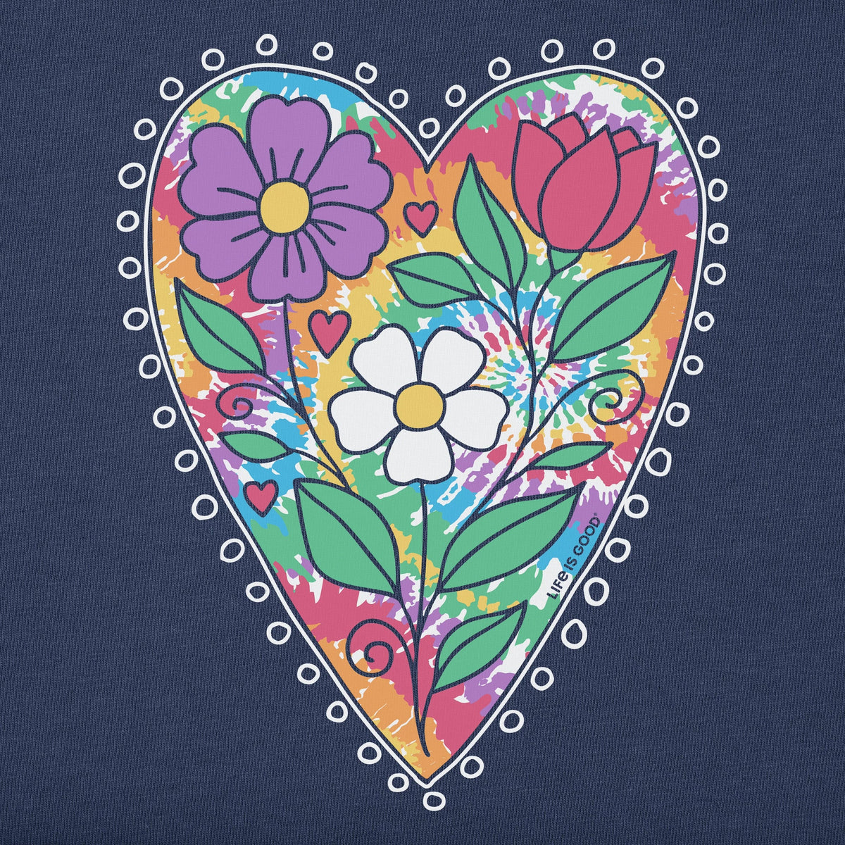 Tie Dye Heart Flowers