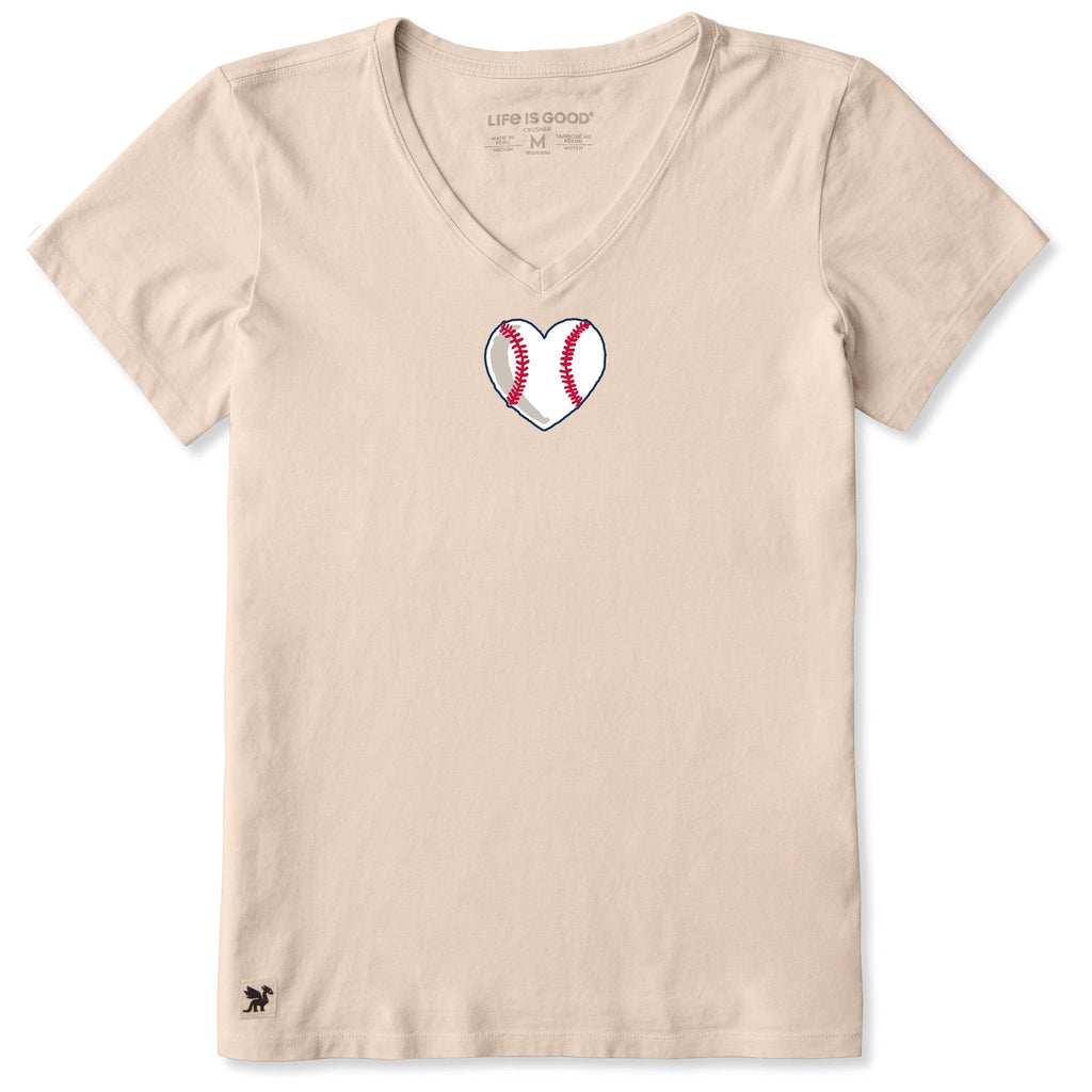 Women's Baseball Heart Short Sleeve Crusher Vee product image 7
